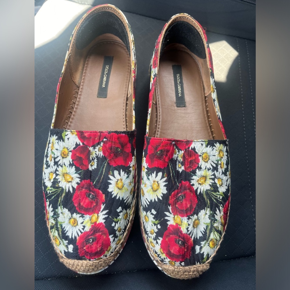 Dolce & Gabbana Red, White and Yellow Floral Espadrilles